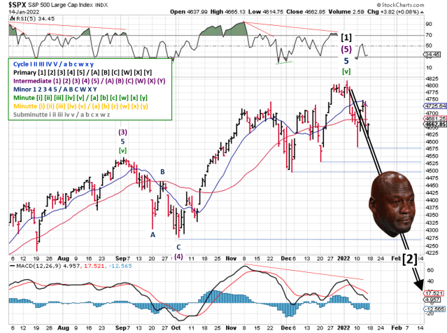 Elliott Wave Analysis of daily SPX prices